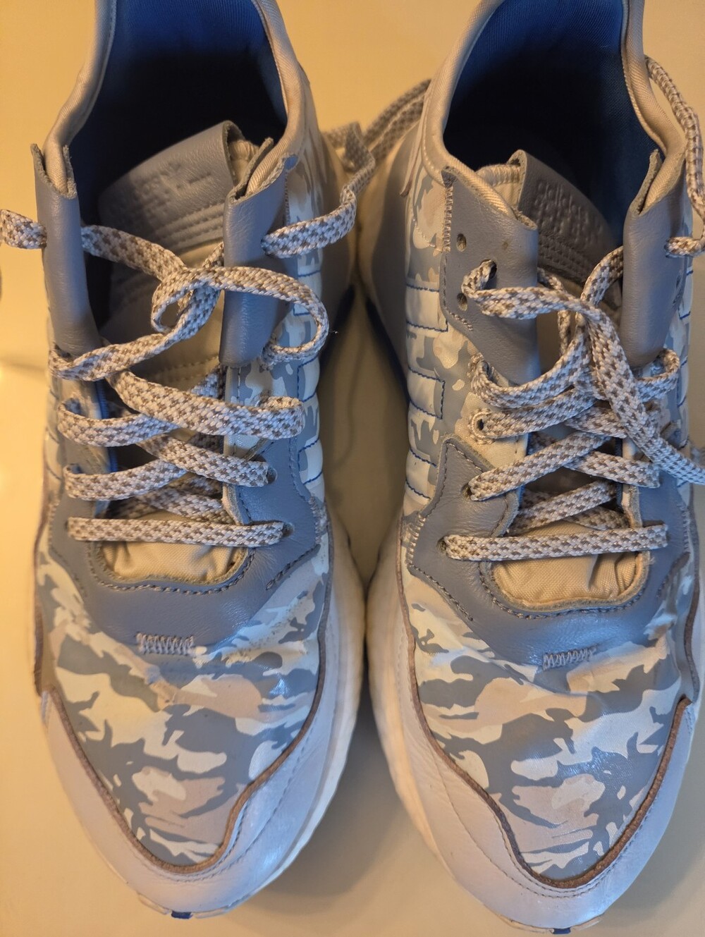 ADIDAS Men's Casual Camouflage Running Sneakers - Light Blue/Gray